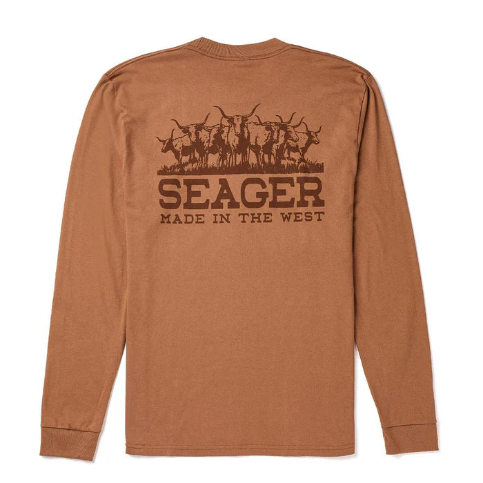 Herd Long Sleeve T-Shirt- Brown